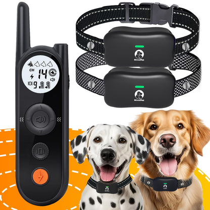 MIMOFPET Wireless Dog Fence System for 2 Dogs - Up to 3500ft Adjustable Electric Fence for DogsWaterproof Dog Training Collar RechargeablePet Containment System for Large Medium Dogs