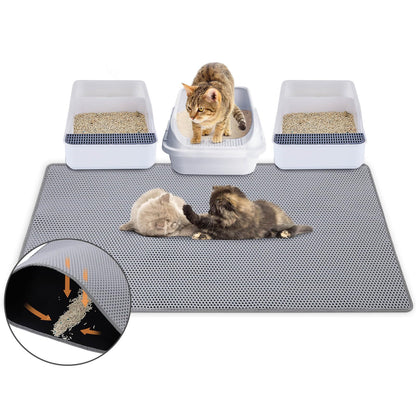 Unicorn Grey Double Layer Cat Litter Mat