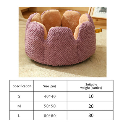 Flower-Shaped Soft Cat Bed for Small Dogs and Cats